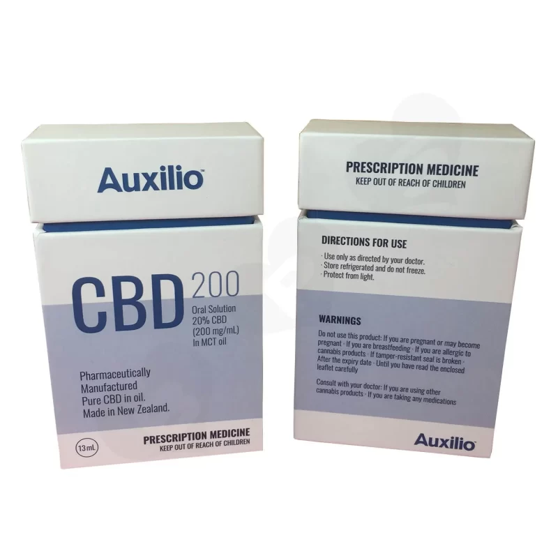Two boxes of CBD oil displayed on a clean white background.